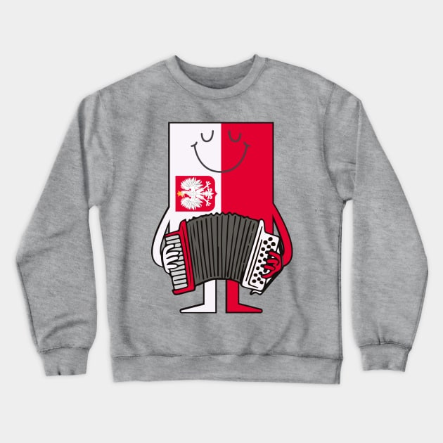 Polska Accordion Flag Crewneck Sweatshirt by DeepDiveThreads